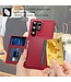 SoFetch Rood Pasjeshouder Houder Hybride Hoesje voor de Samsung Galaxy S24 Ultra