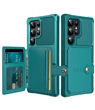 SoFetch Groen Pasjeshouder Houder Hybride Hoesje Samsung Galaxy S24 Ultra