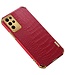 SoFetch Rood Stijlvol Krokodillen Hybride Hoesje voor de Samsung Galaxy S24 Ultra