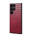 SoFetch Roze Modern Krokodillen Hybride Hoesje voor de Samsung Galaxy S24 Ultra
