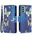 SoFetch Blauwe Vlinders Bookcase Hoesje met Polsbandje voor de Nokia G22