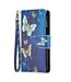 SoFetch Blauwe Vlinders Bookcase Hoesje met Polsbandje voor de Nokia G22