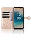 SoFetch Rozegoud Stippen Bookcase Hoesje met Polsbandje voor de Nokia G22