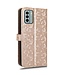 SoFetch Rozegoud Stippen Bookcase Hoesje met Polsbandje voor de Nokia G22
