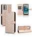 SoFetch Rozegoud Stippen Bookcase Hoesje met Polsbandje voor de Nokia G22