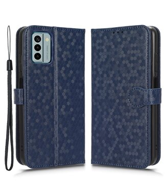 SoFetch Donkerblauw Stippen Bookcase Hoesje met Polsbandje Nokia G22