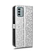 SoFetch Zilver Stippen Bookcase Hoesje met Polsbandje voor de Nokia G22
