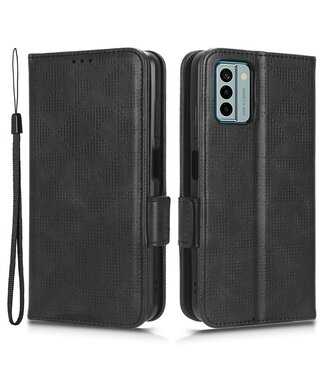 SoFetch Zwart Driehoekdesign Bookcase Hoesje met Polsbandje Nokia G22