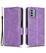 SoFetch Paars Driehoekdesign Bookcase Hoesje met Polsbandje voor de Nokia G22