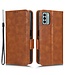 SoFetch Bruin Driehoekdesign Bookcase Hoesje met Polsbandje voor de Nokia G22