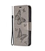 SoFetch Grijs Vlinders Bookcase Hoesje met Polsbandje voor de Nokia G22