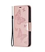 SoFetch Rozegoud Vlinders Bookcase Hoesje met Polsbandje voor de Nokia G22
