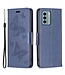 SoFetch Blauw Vlinders Bookcase Hoesje met Polsbandje voor de Nokia G22
