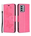 SoFetch Roze Vlinders Bookcase Hoesje met Polsbandje voor de Nokia G22