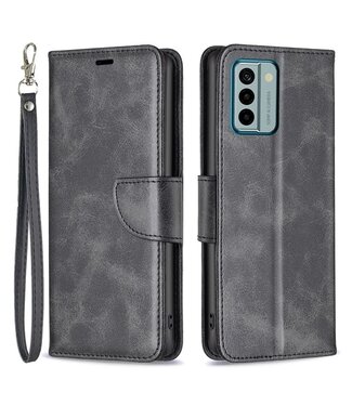 SoFetch Zwart Effen Bookcase Hoesje met Polsbandje Nokia G22
