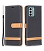 SoFetch Zwart Jeans Bookcase Hoesje met Polsbandje voor de Nokia G22