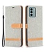 SoFetch Grijs Jeans Bookcase Hoesje met Polsbandje voor de Nokia G22