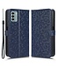 SoFetch Donkerblauw Stippen Bookcase Hoesje met Polsbandje voor de Nokia G22