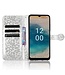 SoFetch Zilver Stippen Bookcase Hoesje met Polsbandje voor de Nokia G22