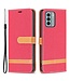 SoFetch Rood Jeans Bookcase Hoesje met Polsbandje voor de Nokia G22