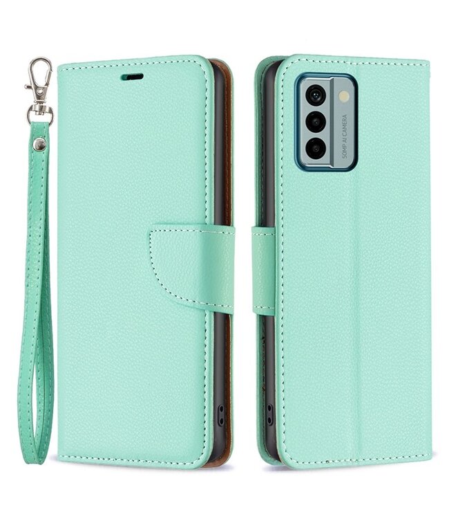 SoFetch Groen Litchee Bookcase Hoesje met Polsbandje voor de Nokia G22