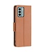 SoFetch Bruin Litchee Bookcase Hoesje met Polsbandje voor de Nokia G22