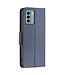 SoFetch Donkerblauw Litchee Bookcase Hoesje met Polsbandje voor de Nokia G22