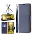 SoFetch Donkerblauw Litchee Bookcase Hoesje met Polsbandje voor de Nokia G22