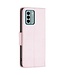 SoFetch Rozegoud Litchee Bookcase Hoesje met Polsbandje voor de Nokia G22