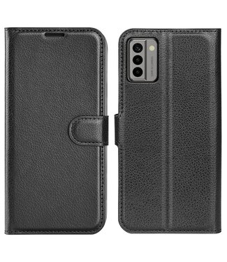 SoFetch Zwart Litchee Bookcase Hoesje Nokia G22