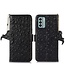 SoFetch Zwart RFID Struisvogel Bookcase Hoesje voor de Nokia G22