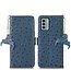 SoFetch Blauw RFID Struisvogel Bookcase Hoesje voor de Nokia G22