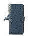 SoFetch Blauw RFID Struisvogel Bookcase Hoesje voor de Nokia G22