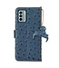 SoFetch Blauw RFID Struisvogel Bookcase Hoesje voor de Nokia G22