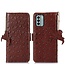SoFetch Koffiebruin RFID Struisvogel Bookcase Hoesje voor de Nokia G22