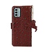SoFetch Koffiebruin RFID Struisvogel Bookcase Hoesje voor de Nokia G22