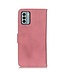 Khazhen Roze Stijlvol Drukknoop Bookcase Hoesje voor de Nokia G22