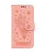 SoFetch Roze Bloemen Vlinder Bookcase Hoesje met Polsbandje voor de Nokia G22