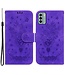 SoFetch Paars Bloemen Vlinder Bookcase Hoesje met Polsbandje voor de Nokia G22