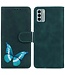SoFetch Groen Vlinder Bookcase Hoesje voor de Nokia G22