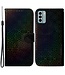 SoFetch Zwart Bloem Bookcase Hoesje met Polsbandje voor de Nokia G22