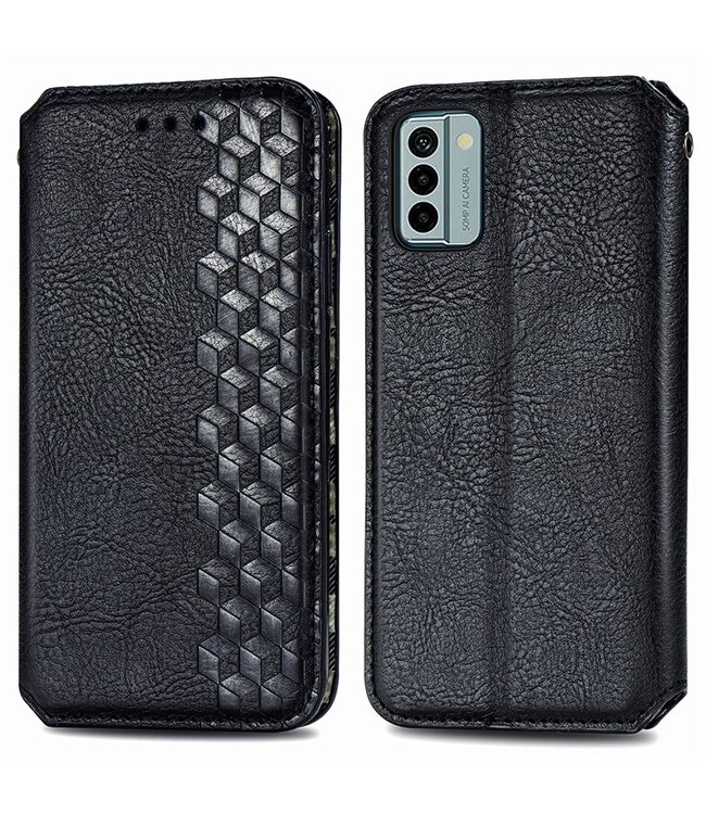 SoFetch Zwart Ruiten Bookcase Hoesje voor de Nokia G22