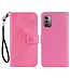 SoFetch Roze Uil Bloem Bookcase Hoesje met Polsbandje voor de Nokia G22