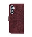 SoFetch Bordeaux Rood Zonnebloem Bookcase Hoesje voor de Samsung Galaxy A34