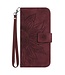 SoFetch Bordeaux Rood Zonnebloem Bookcase Hoesje voor de Samsung Galaxy A34