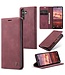 CaseMe Bordeaux Rood Pasjeshouder Glad Bookcase Hoesje voor de Samsung Galaxy A34