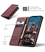 Bordeaux Rood Pasjeshouder Glad Bookcase Hoesje voor de Samsung Galaxy A34