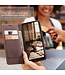 CaseMe Koffiebruin Pasjeshouder Glad Bookcase Hoesje voor de Samsung Galaxy A34
