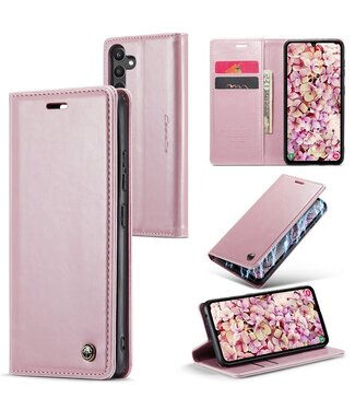 CaseMe Roze Pasjeshouder Golvend Bookcase Hoesje Samsung Galaxy A34