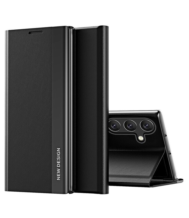 SoFetch Zwart Flip Stand Elegant Bookcase Hoesje voor de Samsung Galaxy A34